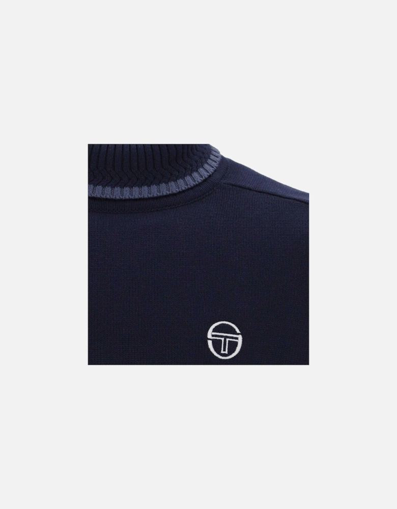 Caruso Roll Neck Knitted Jumper Maritime Blue