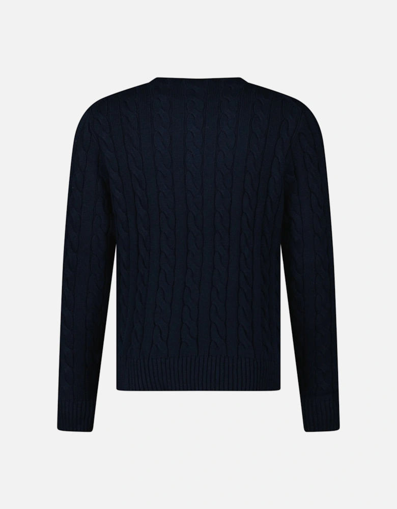 Cable Knit Sweater in Navy