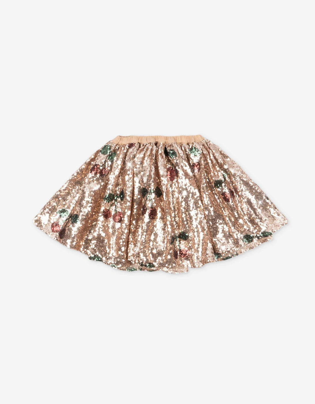 Girls Starla Sequin Cherry Skirt in Gold, 4 of 3