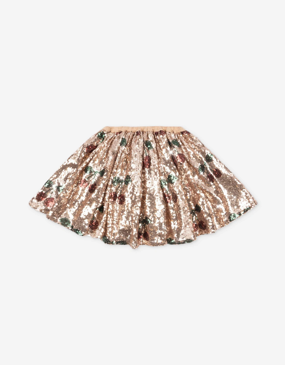 Girls Starla Sequin Cherry Skirt in Gold