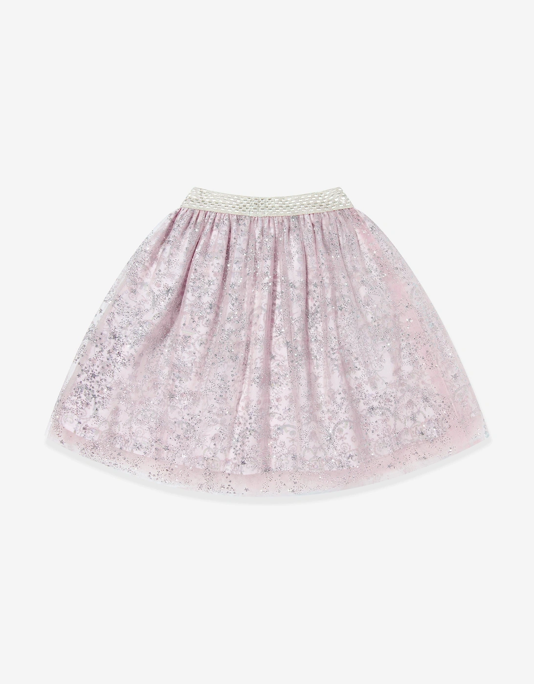 Girls Toile de Jouy Sparkle Ballerina Skirt in Pink