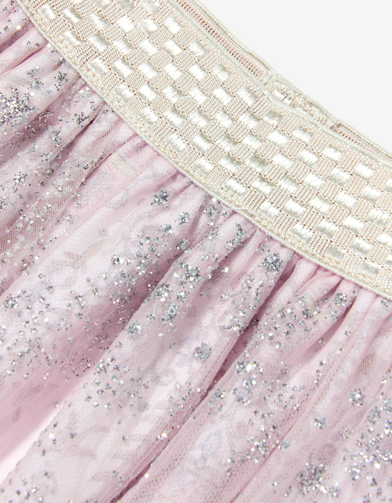 Girls Toile de Jouy Sparkle Ballerina Skirt in Pink