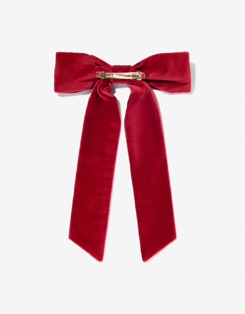 Girls Domina Bow Hair Clip in Red