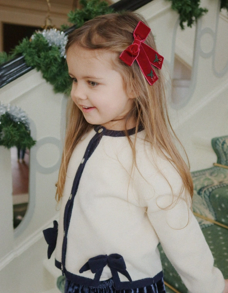 Girls 2 Pack Juliette Bow Hair Clip Set in Red