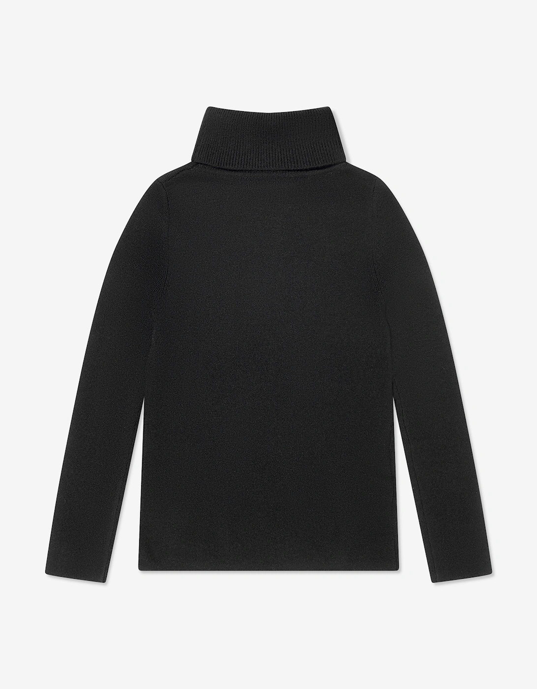 Girls Wool High Neck Jumper in Black
