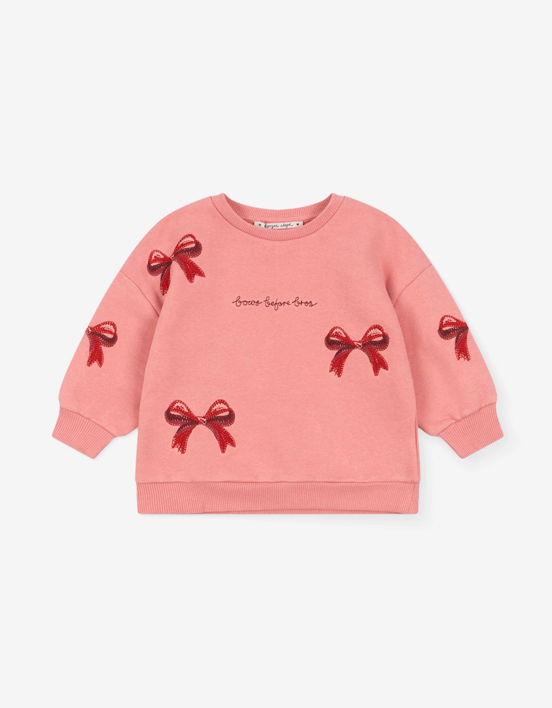 Konges Sløjd Girls Lou Bow Sweatshirt in Pink, 5 of 4