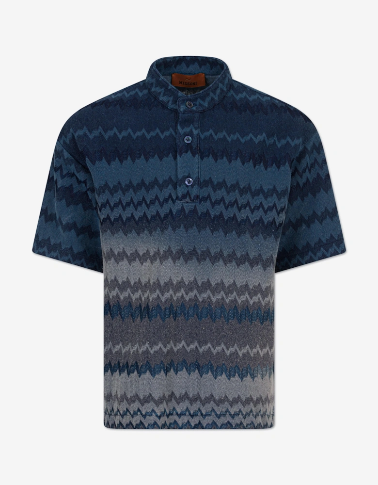Boys Zigzag Top in Navy