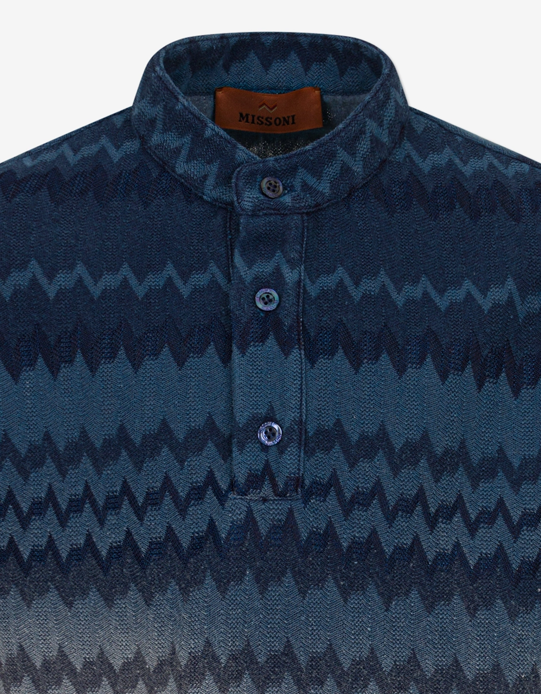 Boys Zigzag Top in Navy