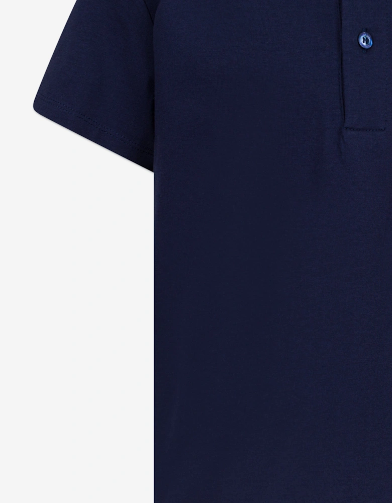 Boys Zigzag Pocket Polo Shirt in Navy