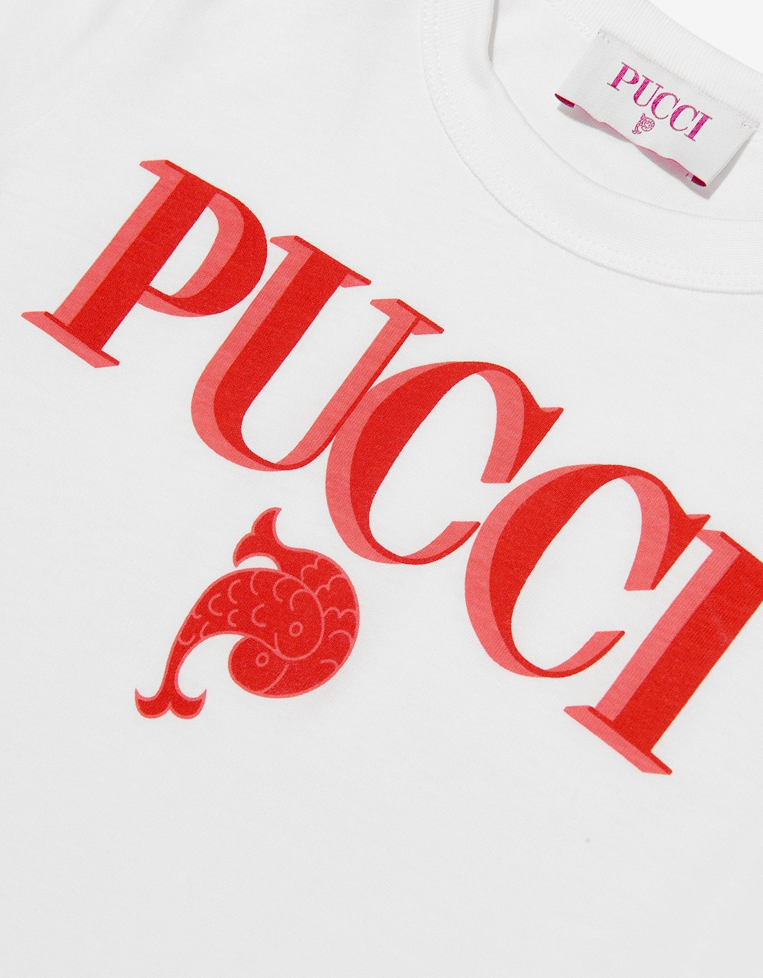 Girls Fish Logo T-Shirt in Ivory