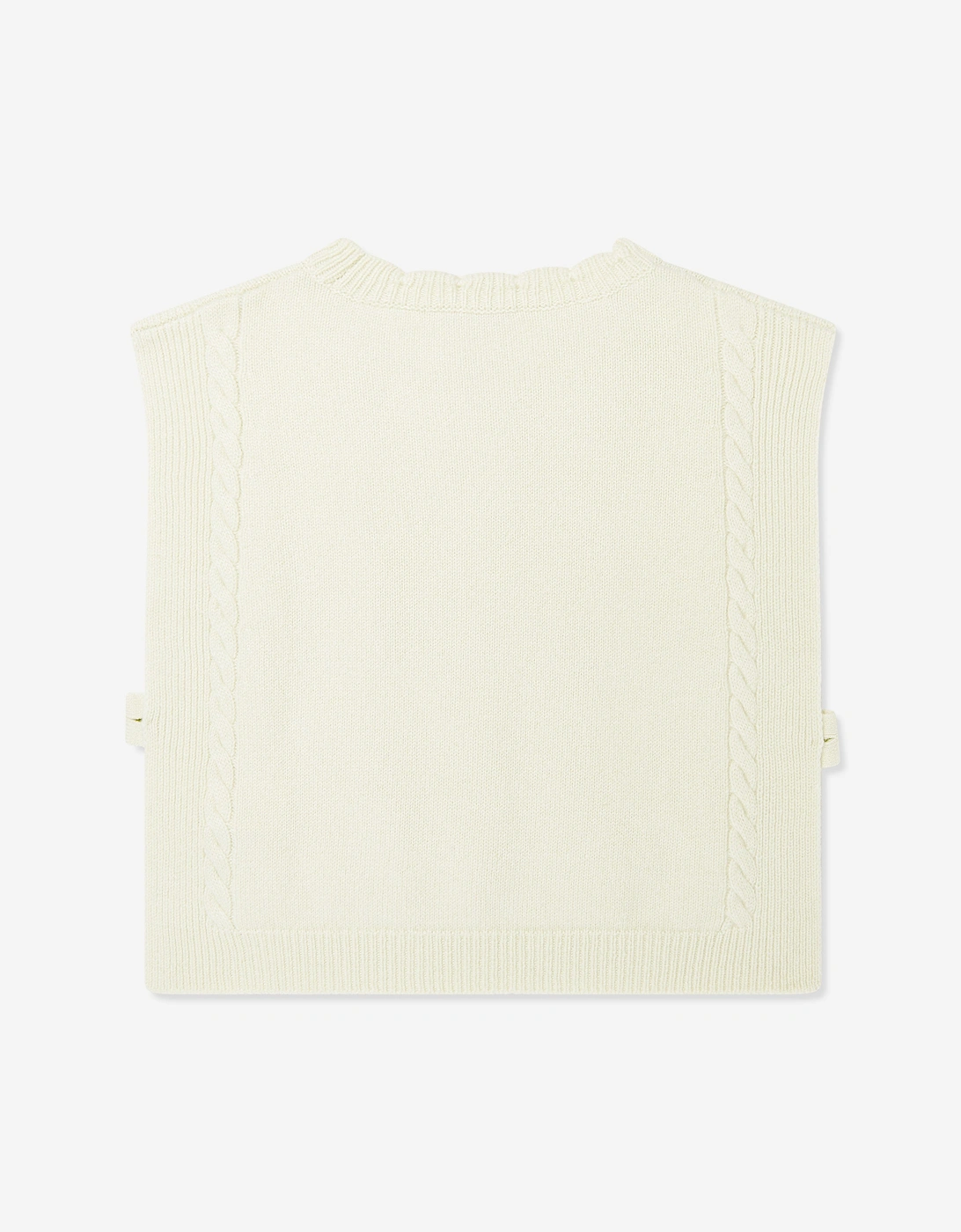 Girls Javoue Wool Poncho in Ivory