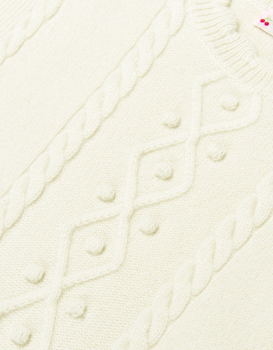 Girls Javoue Wool Poncho in Ivory