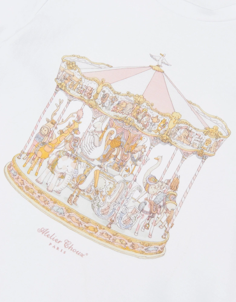 Girls Carousel T-Shirt in White