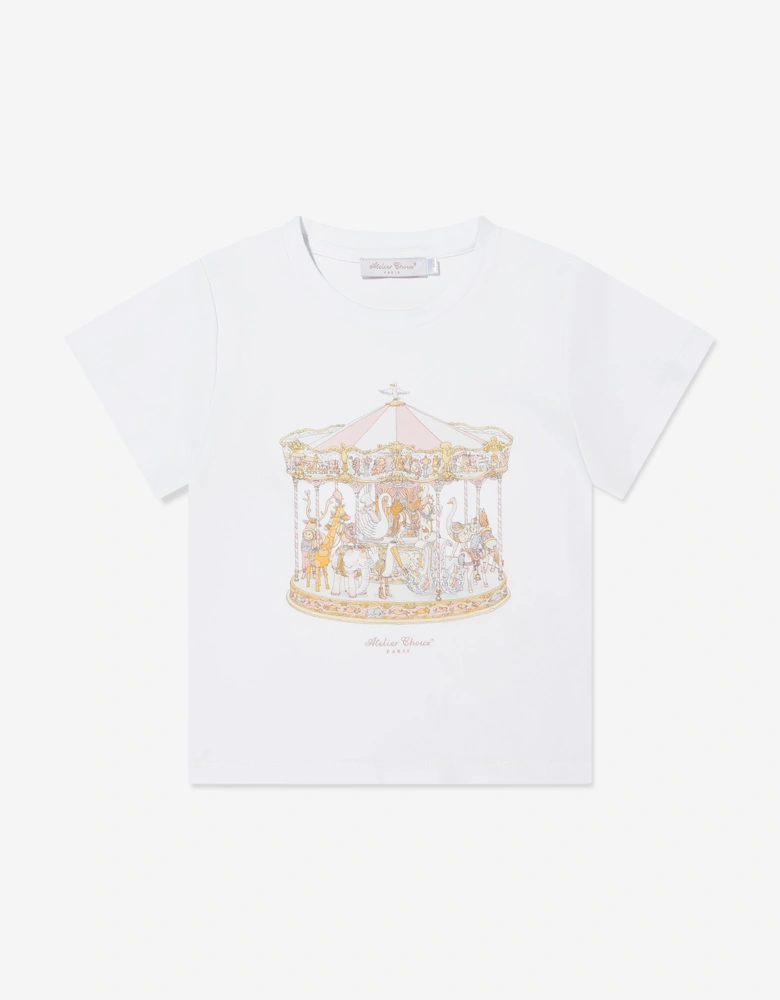 Girls Carousel T-Shirt in White