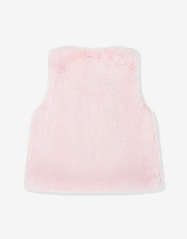 Girls Gabrielle Faux Fur Gilet in Pink