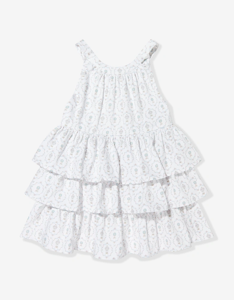 Girls Camille AOP Halterneck Dress in Ivory