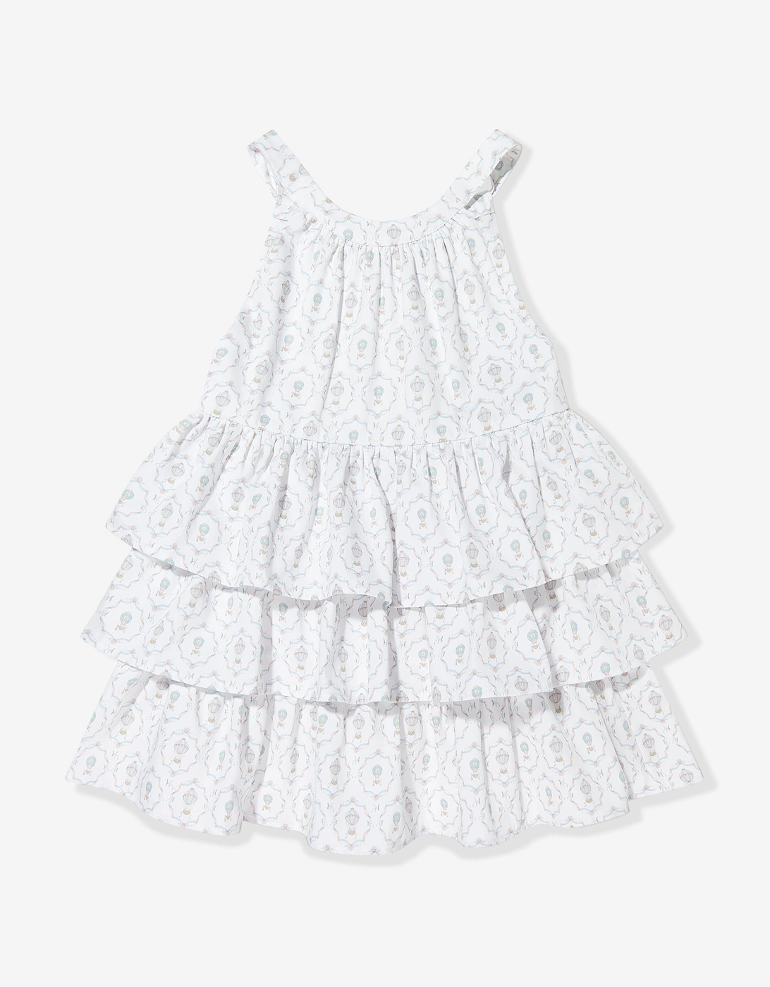 Girls Camille AOP Halterneck Dress in Ivory, 5 of 4