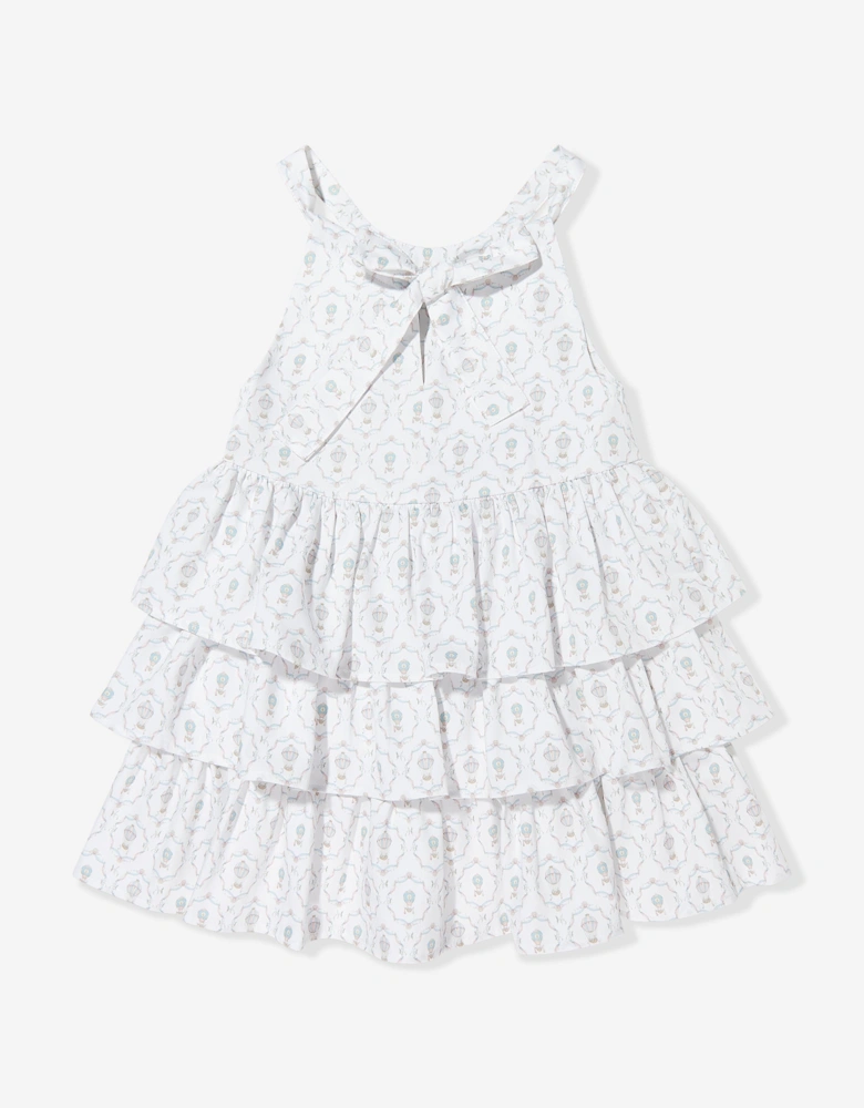 Girls Camille AOP Halterneck Dress in Ivory
