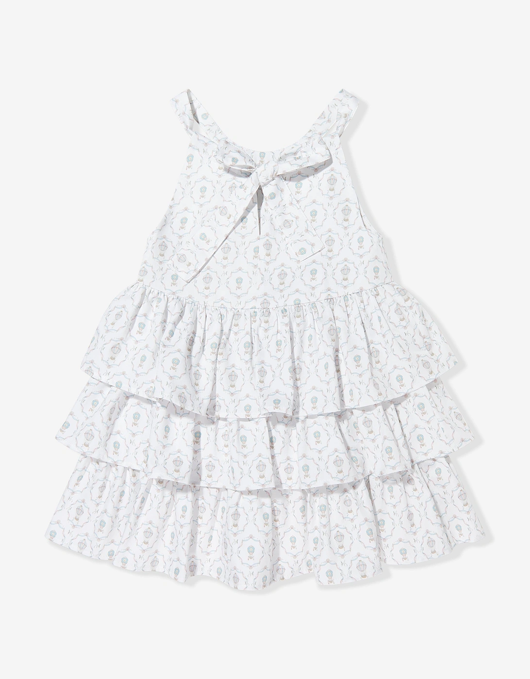 Girls Camille AOP Halterneck Dress in Ivory