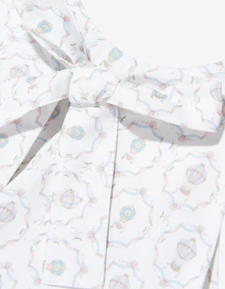Girls Camille AOP Halterneck Dress in Ivory