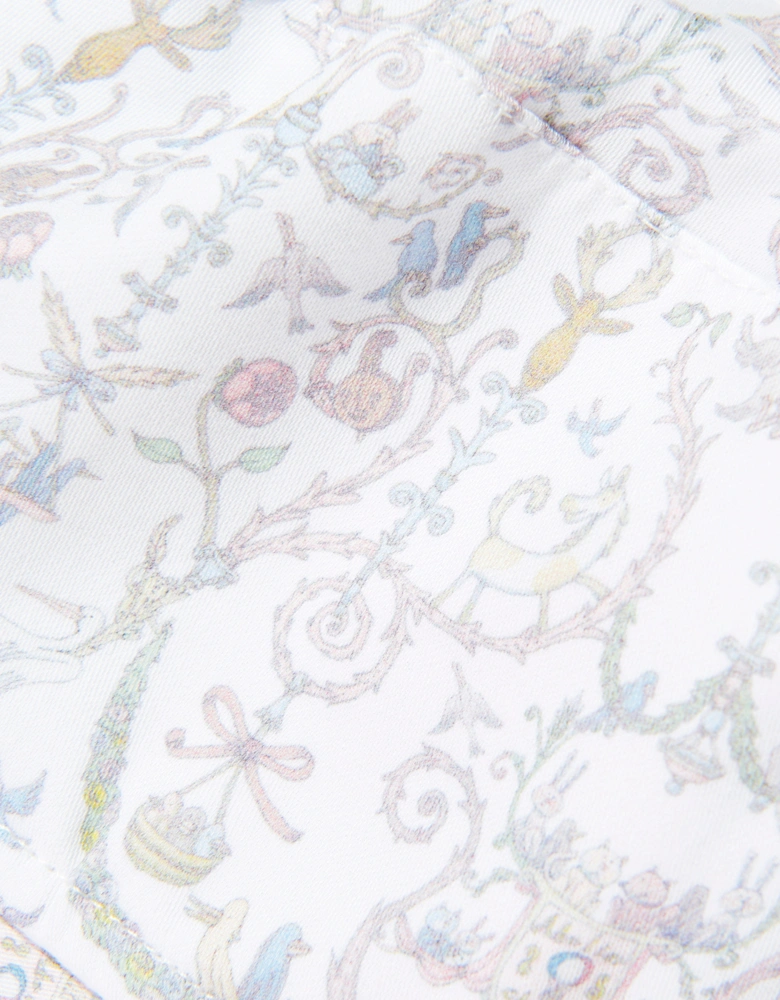 Girls Bobbie Toile De Jouy Hat in Ivory