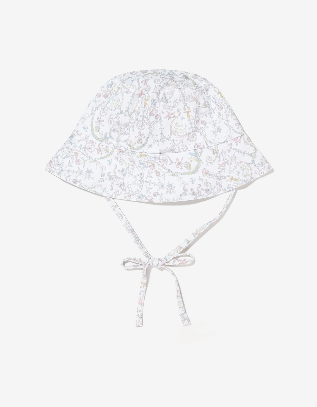 Girls Bobbie Toile De Jouy Hat in Ivory