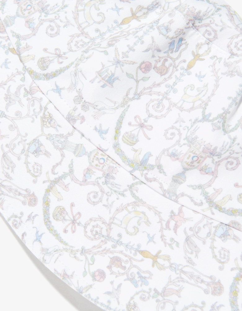 Girls Bobbie Toile De Jouy Hat in Ivory