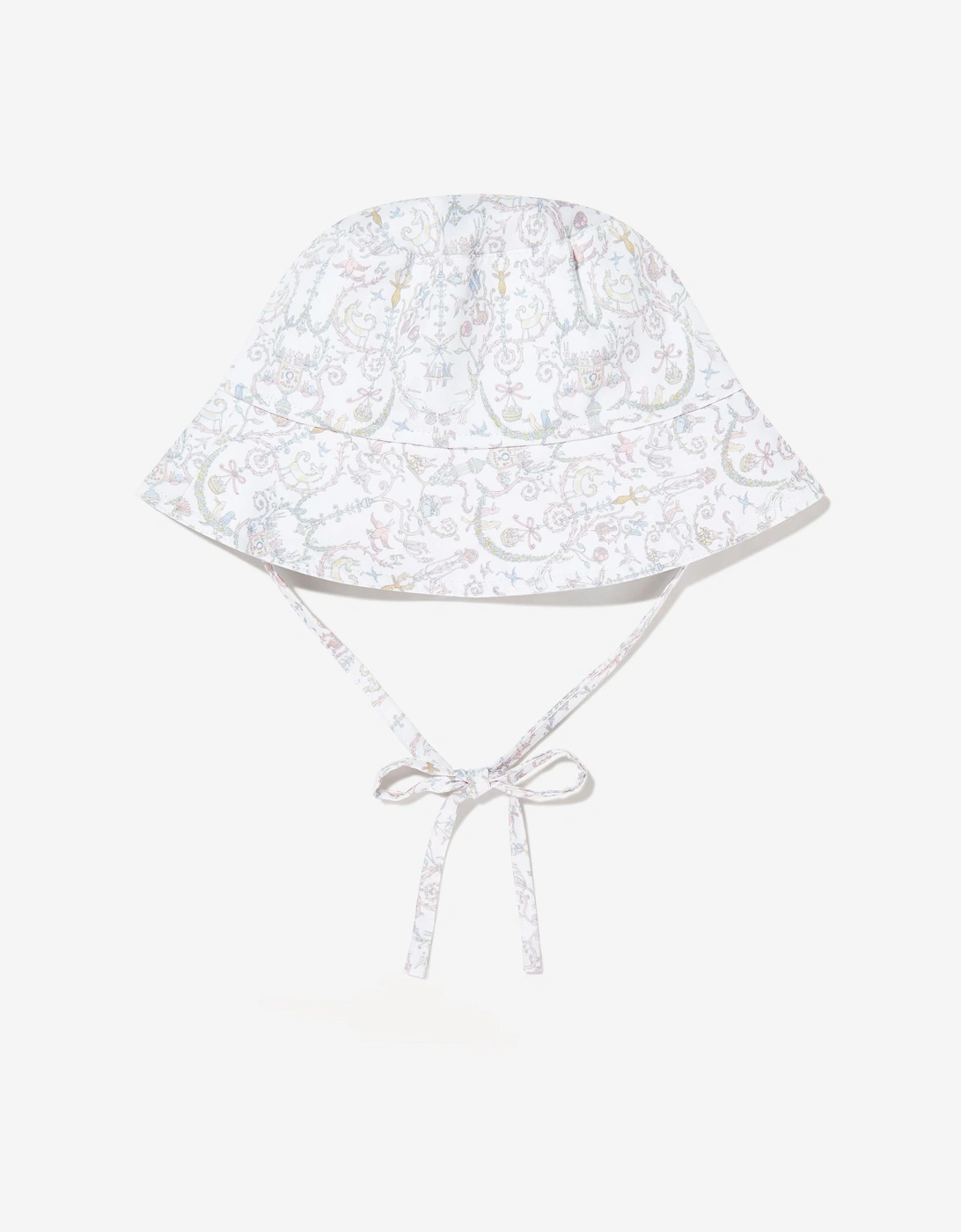 Girls Bobbie Toile De Jouy Hat in Ivory, 5 of 4
