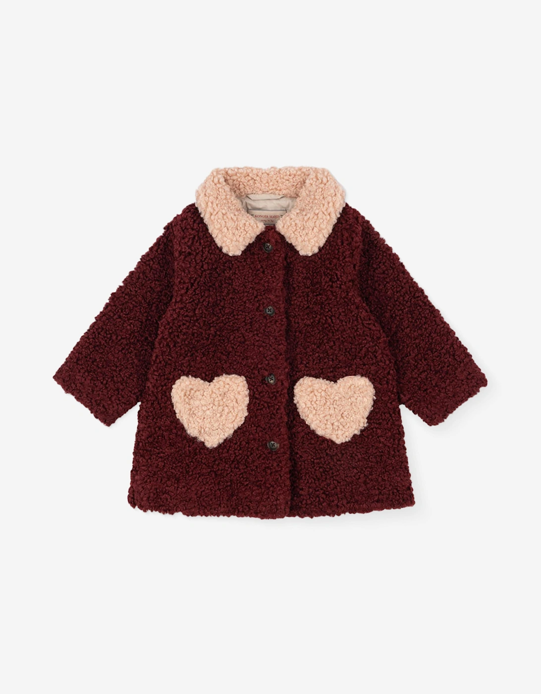 Girls Faux Fur Calin Coat in Red, 4 of 3