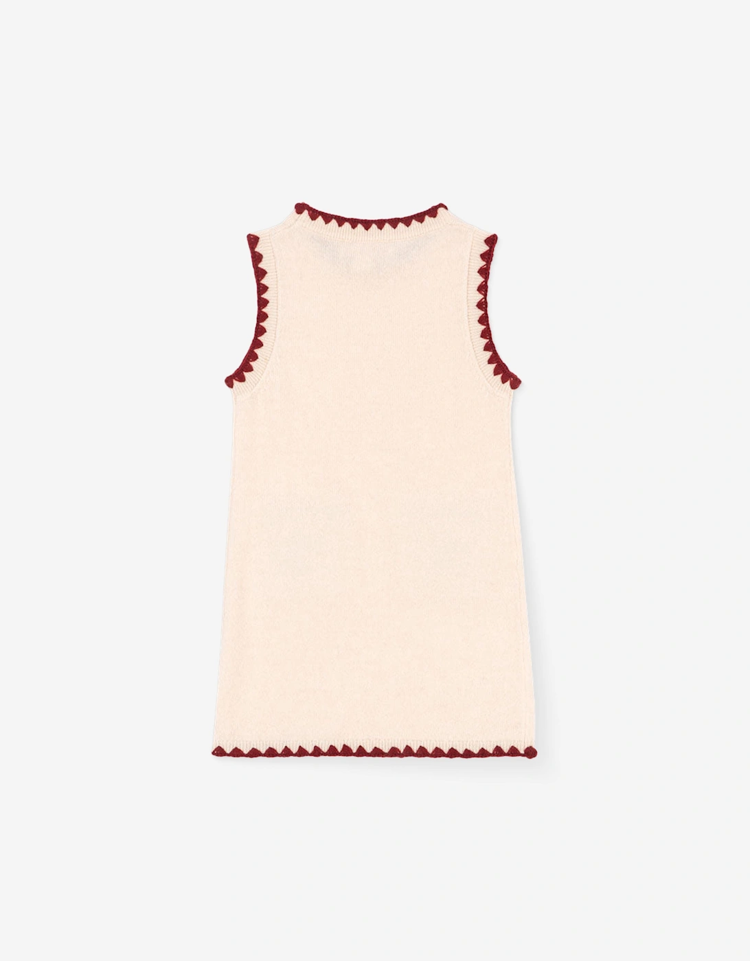 Konges Sløjd Girls Cherry Knitted Wool Collette Dress in Ivory