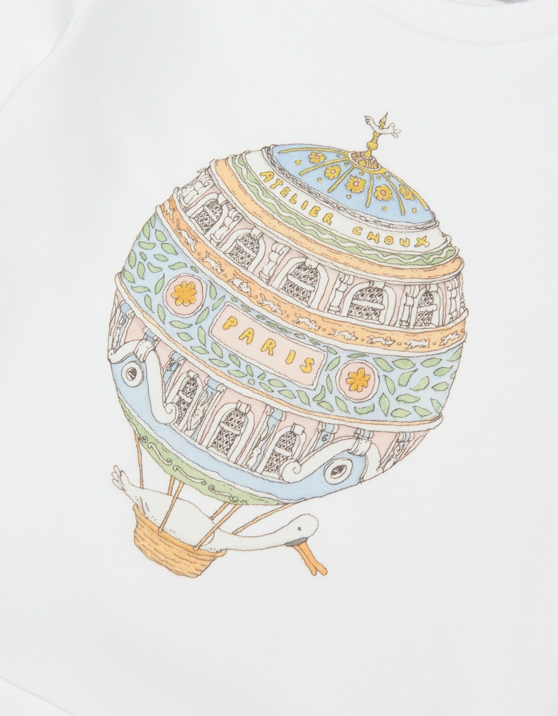 Girls Hot Air Balloon Sweatshirt in Ivory