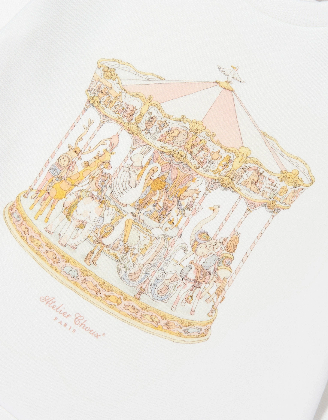 Girls Carousel Sweatshirt in Ivory
