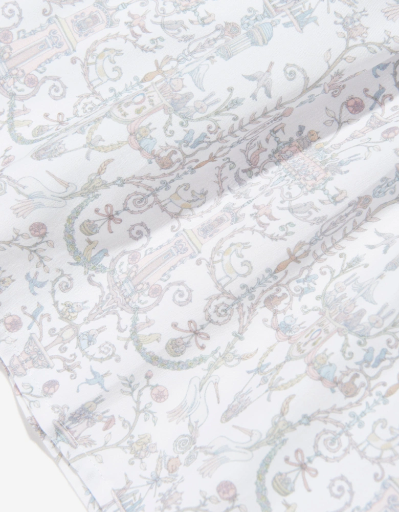 Girls Aurélie Toile de Jouy Ruffle Dress in Ivory