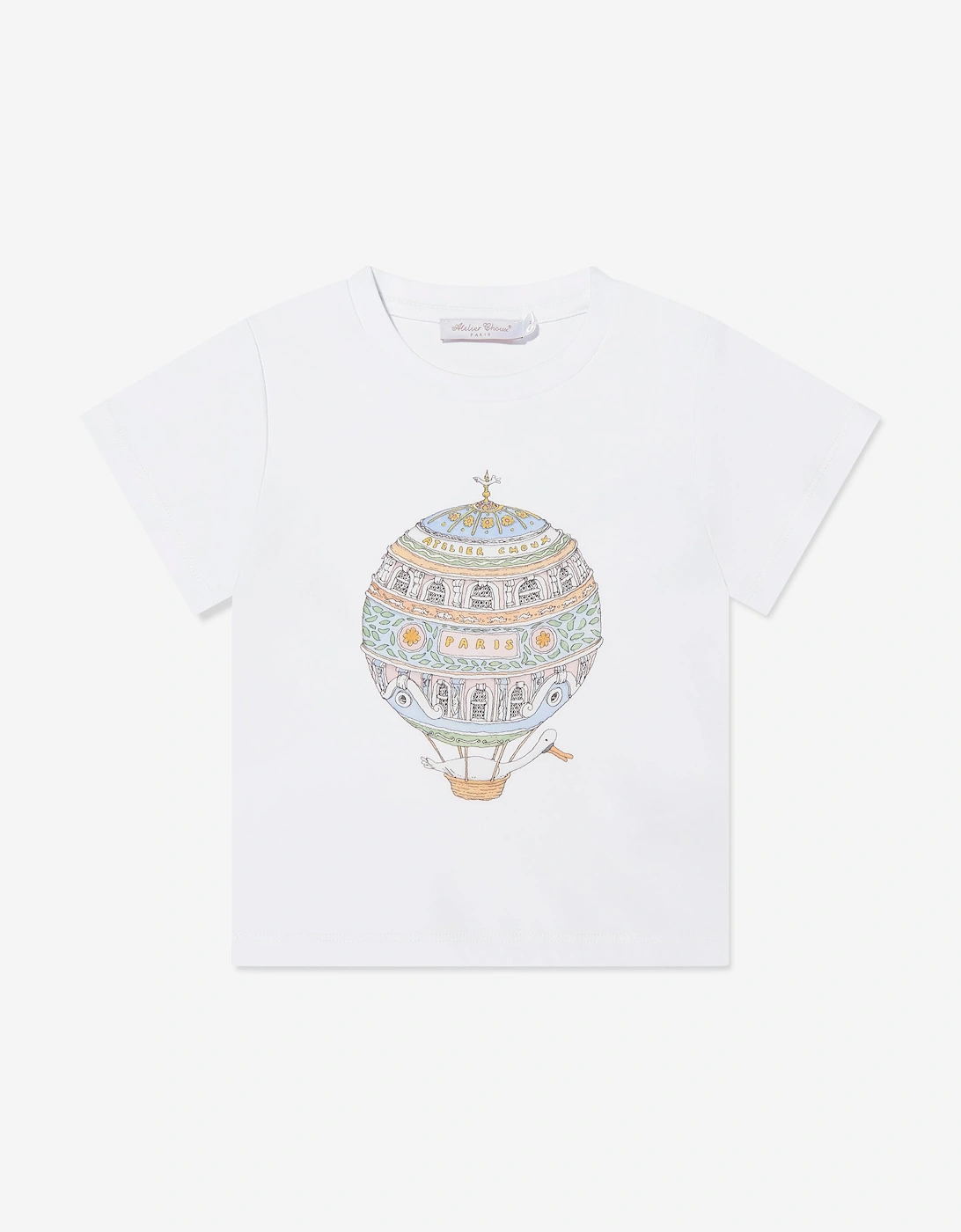 Girls Hot Air Balloon T-Shirt in White, 5 of 4