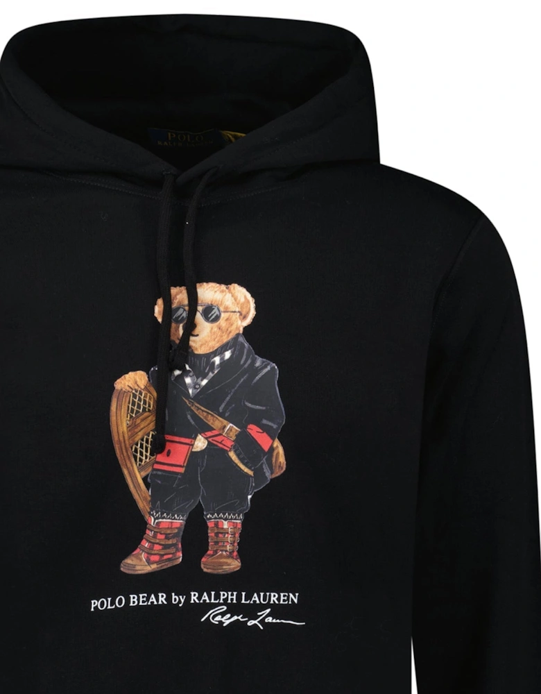 Polo Bear Fleece Hoodie in Black