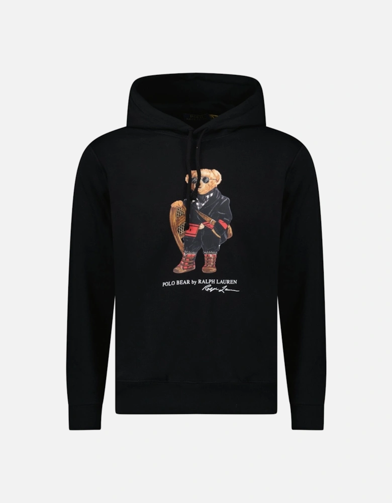 Polo Bear Fleece Hoodie in Black