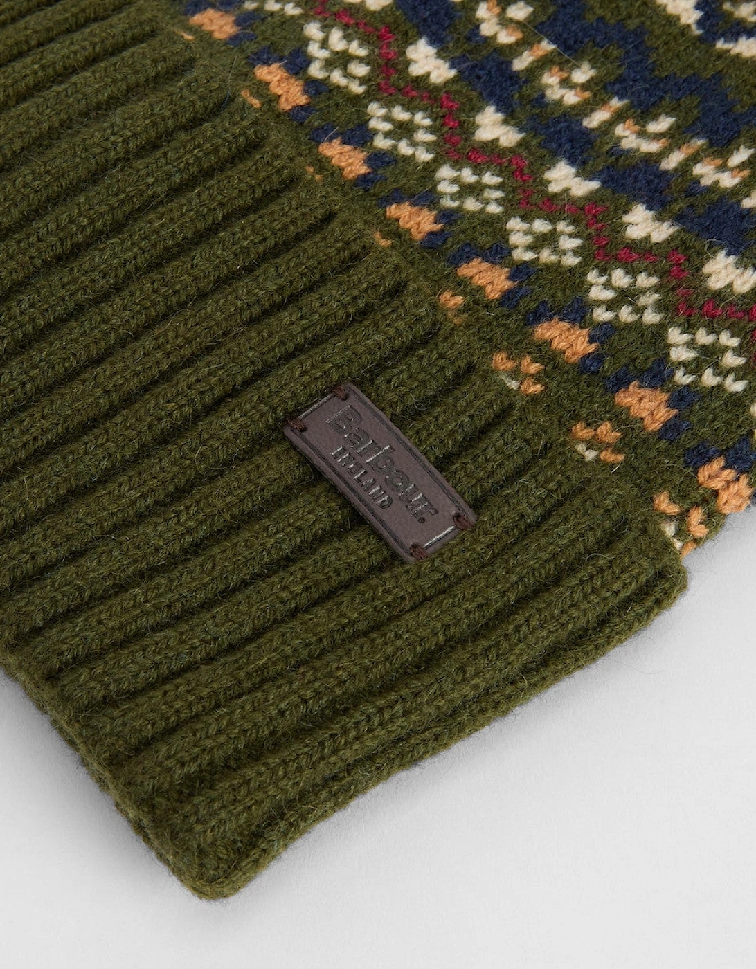 Marlow Fair Isle Pom Beanie Hat OL71 Olive