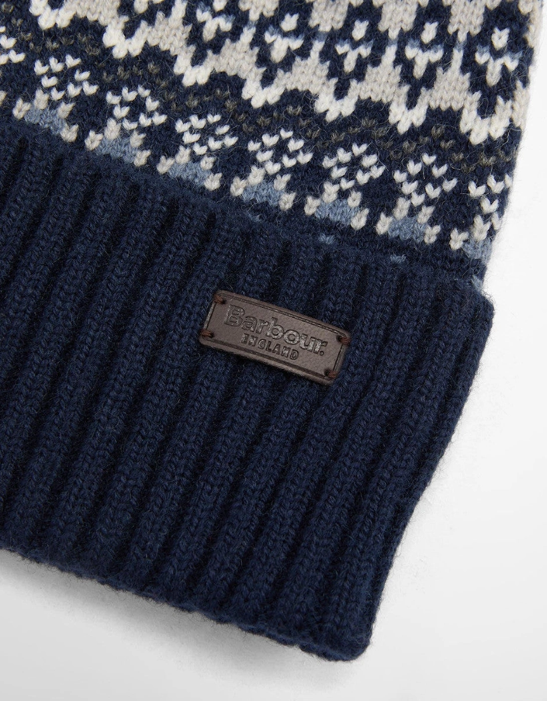 Marlow Fair Isle Pom Beanie Hat NY71 Navy