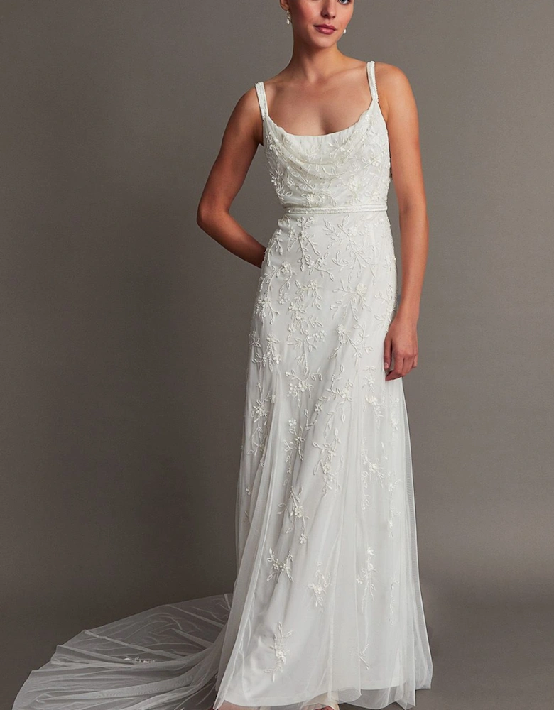 Holly Cowl Neck Bridal Dress Ivory