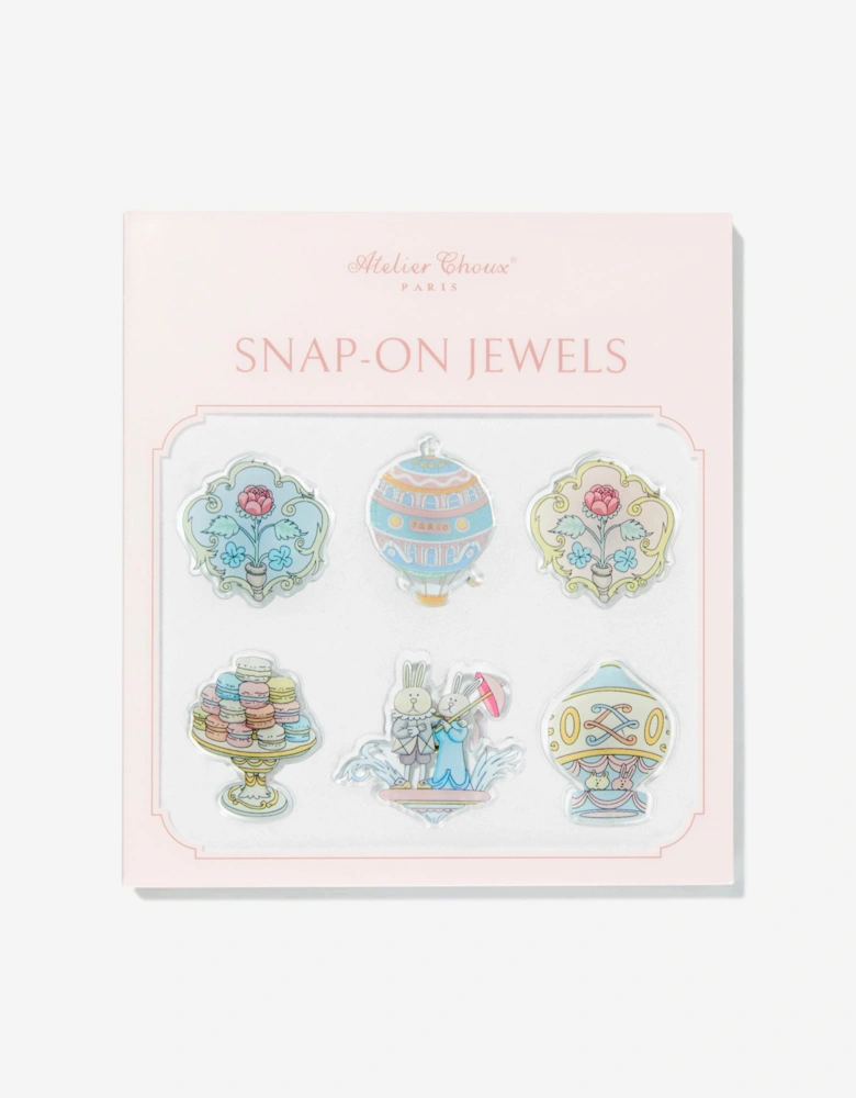 Girls Jeanne Jewels Decorative Snaps (Pack of 6) in Multicolour
