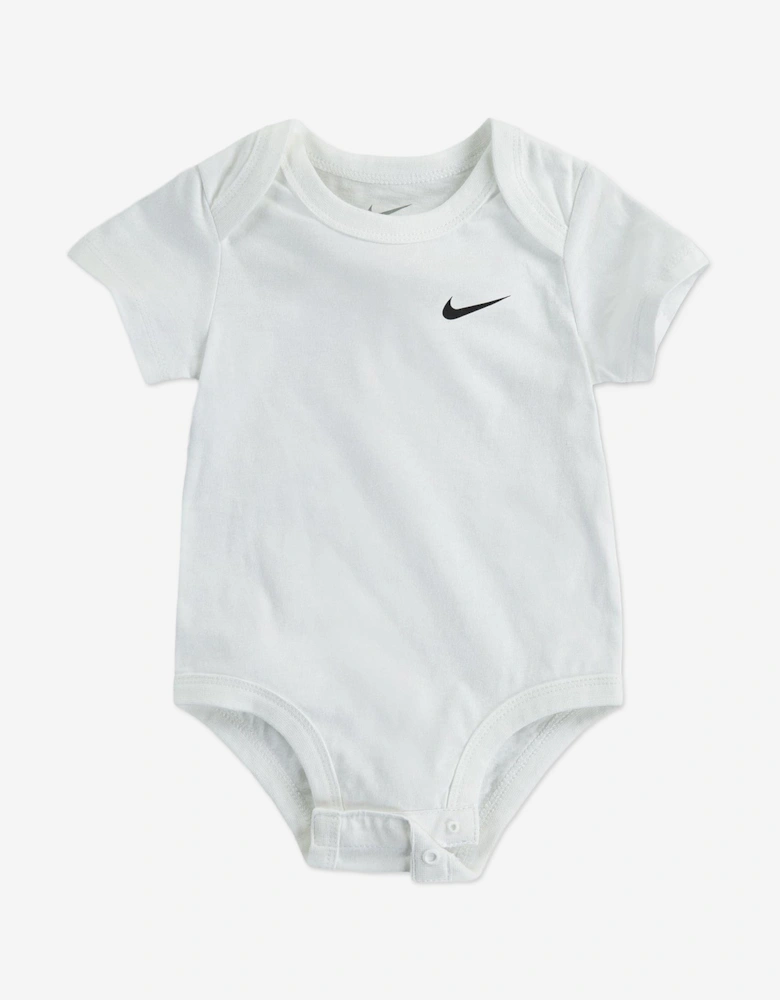 Baby Boys 3 Pack Swoosh Bodysuit Set in White