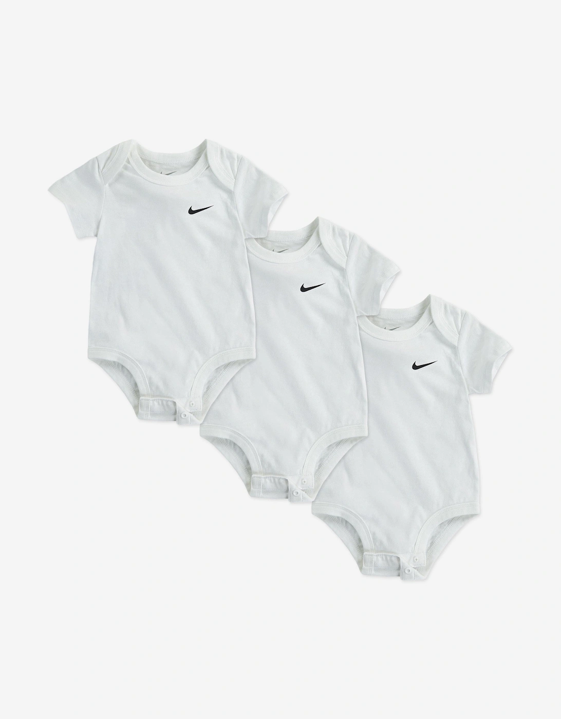 Baby Boys 3 Pack Swoosh Bodysuit Set in White, 5 of 4
