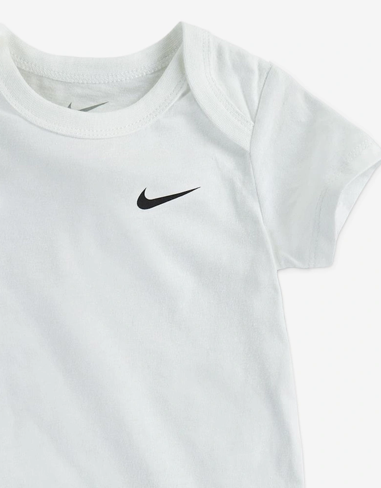 Baby Boys 3 Pack Swoosh Bodysuit Set in White