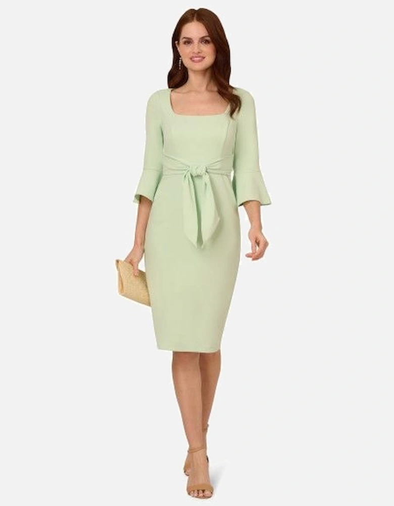 Bell Sleeve Tie Front Dress