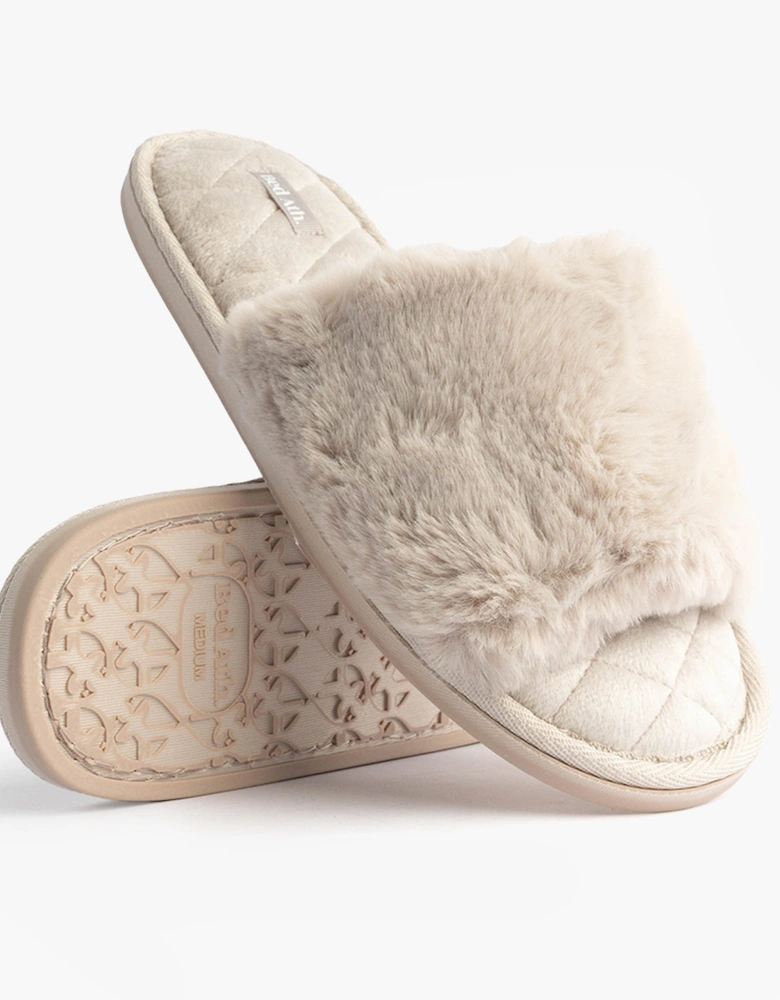 ERIN Womens Slipper Sliders Light Grey