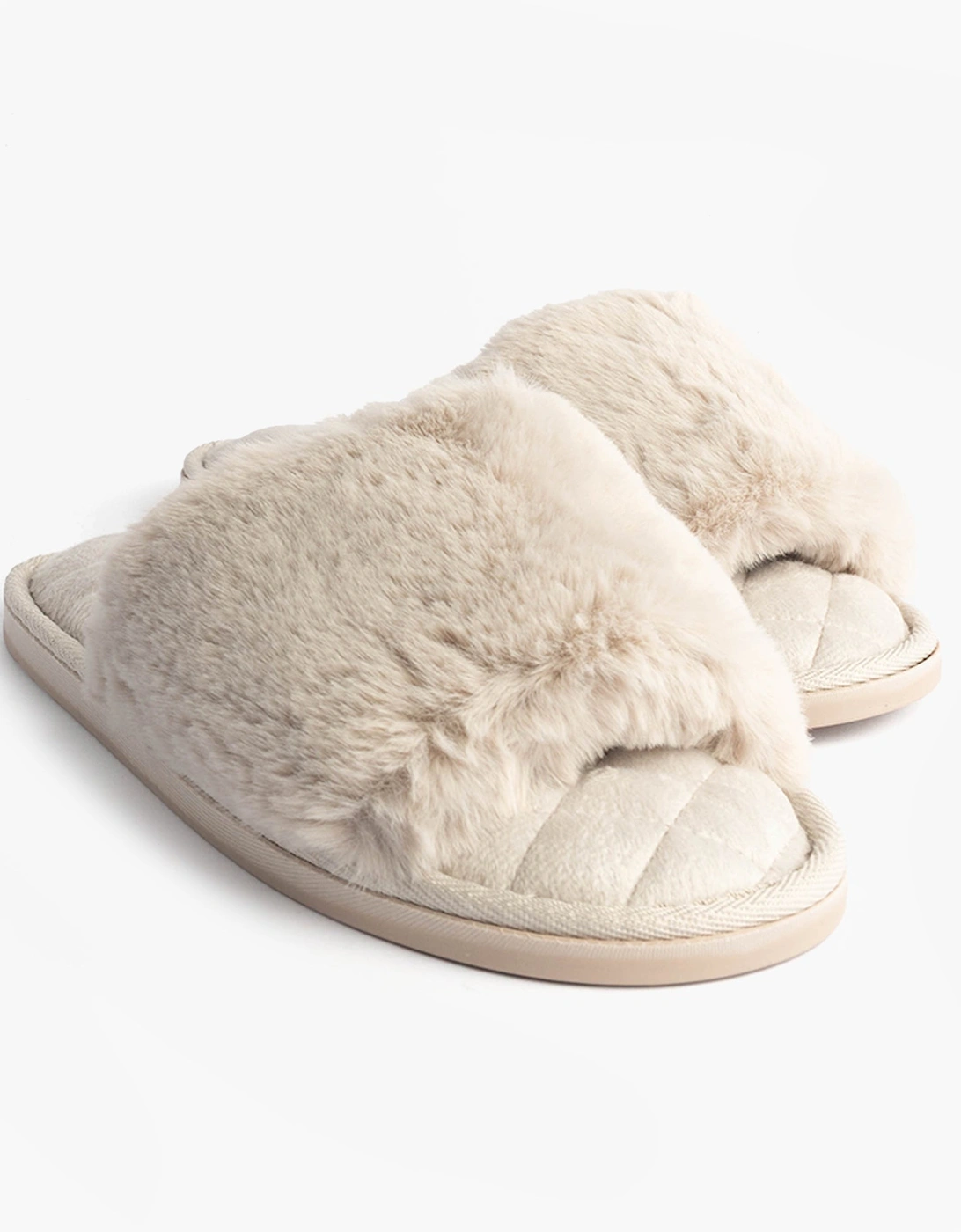 ERIN Womens Slipper Sliders Light Grey