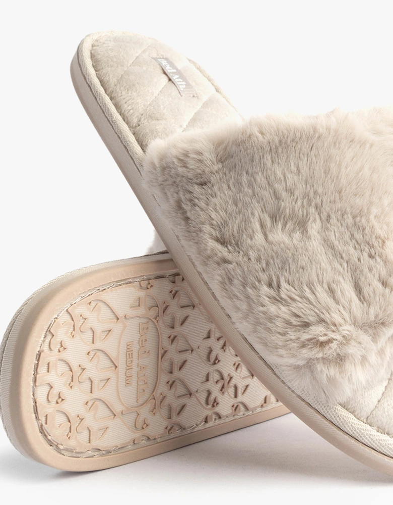 ERIN Womens Slipper Sliders Light Grey