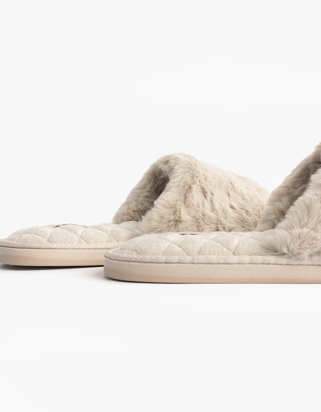 ERIN Womens Slipper Sliders Light Grey