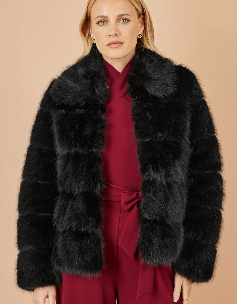Black Lux Faux Fur Coat