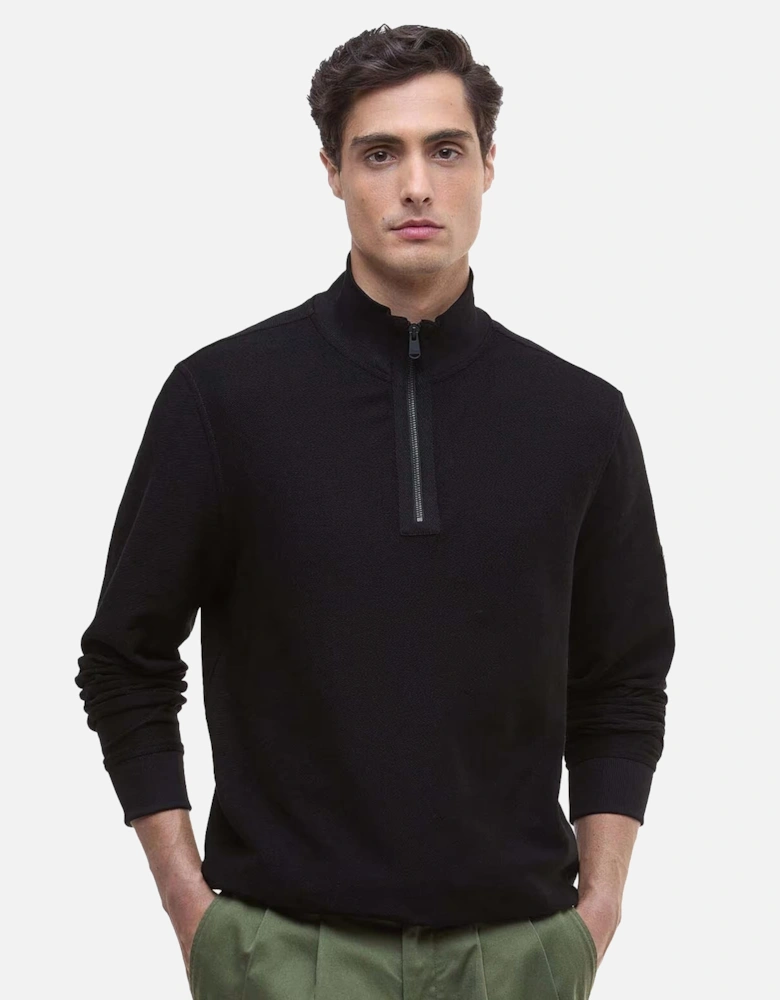 Samuel Funnel Neck Half Zip Sweatshirt Black